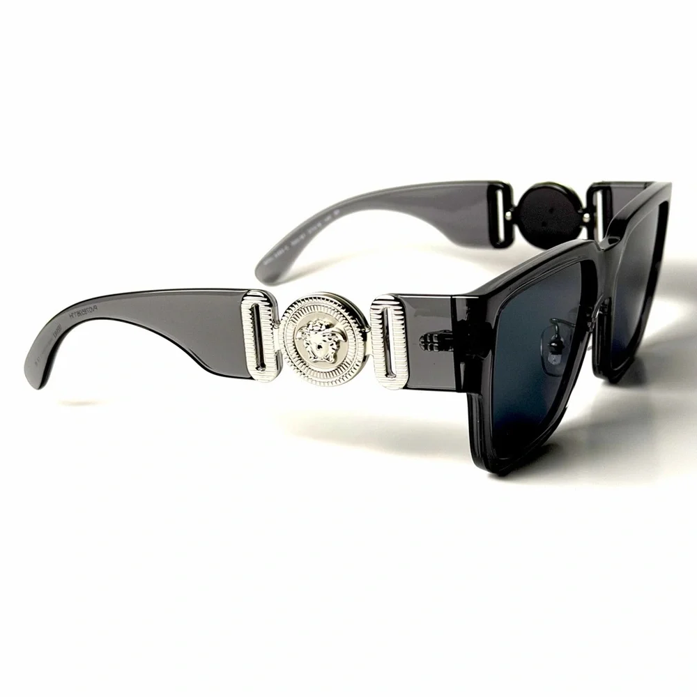 Versace Mod 4483 D 593/87 Gray Sunglasses Silver With Nose Pads Authentic New